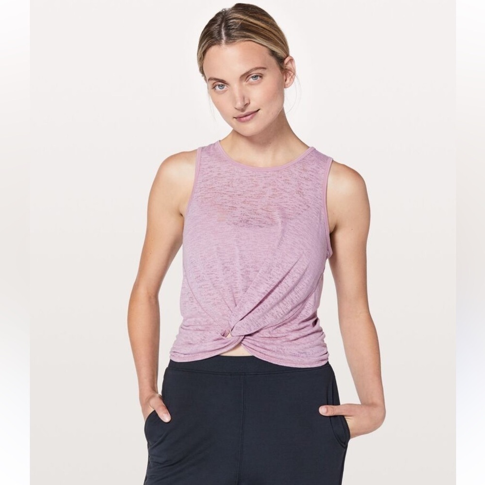 Lululemon Breeze Through Twist Tank -2 rose  blush